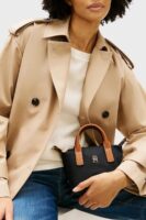 TOMMY HILFIGER TH Monogram Crossbody MICRO Tote Bag IN BLACK