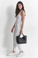 DKNY WILLA MEDIUM SATCHEL IN BLACK