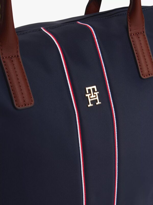 TOMMY HILFIGER Signature Stripe Tote Bag IN NAVY BLUE