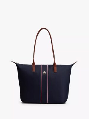 TOMMY HILFIGER Signature Stripe Tote Bag IN NAVY BLUE