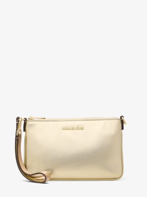 Michael Kors Small Metallic Wristlet IN PALE GOLD