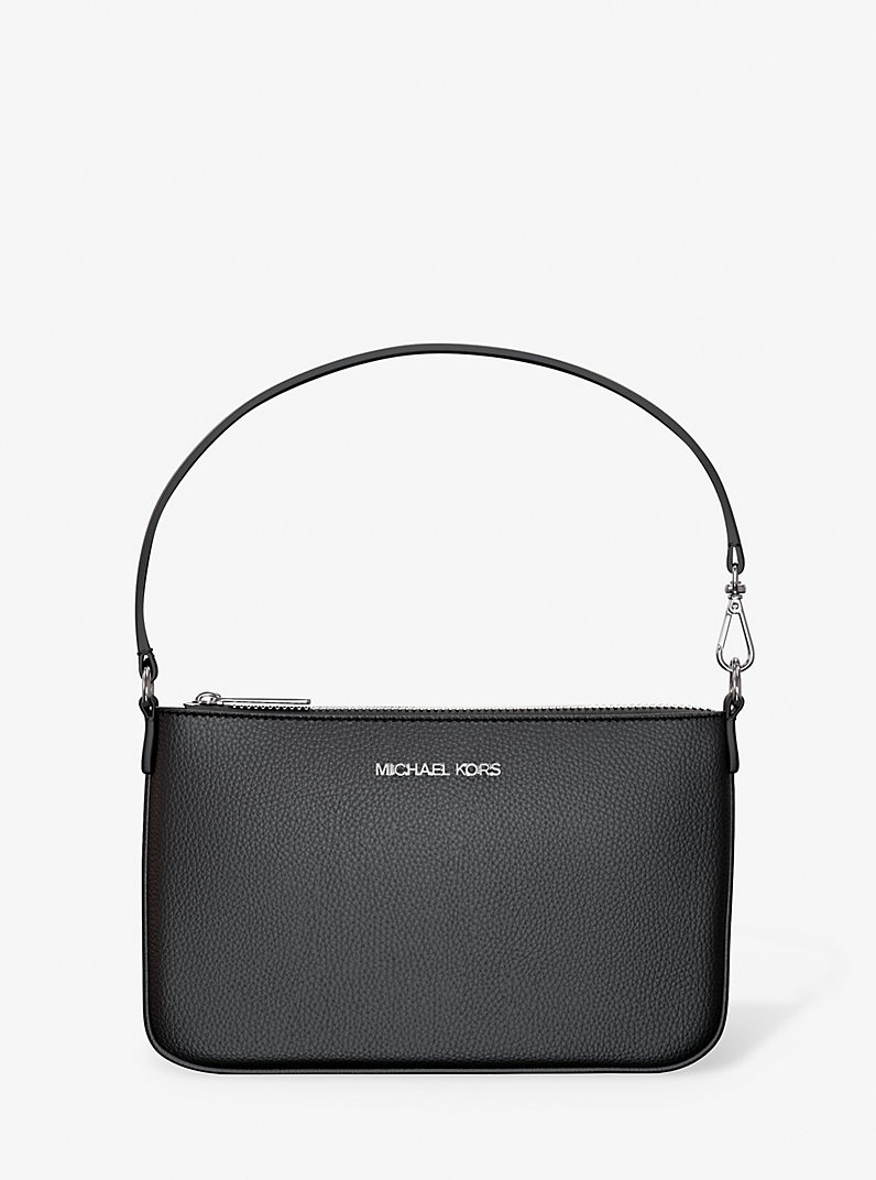 Michael Kors Small LEATHER Wristlet IN BLACK