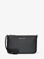 Michael Kors Small LEATHER Wristlet IN BLACK