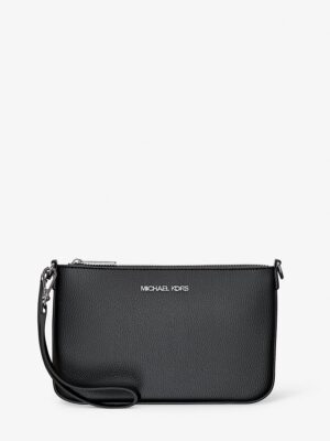 Michael Kors Small LEATHER Wristlet IN BLACK