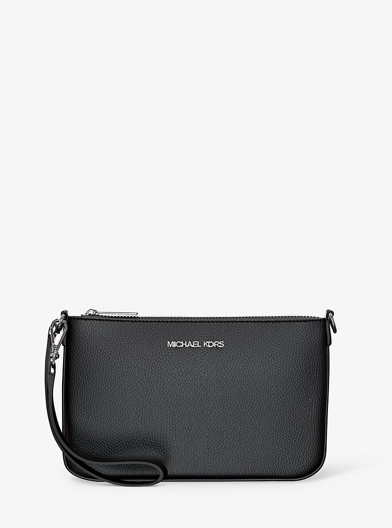 Michael Kors Small LEATHER Wristlet IN BLACK