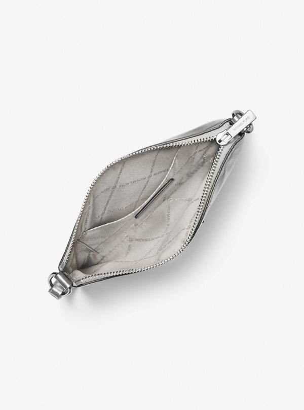 Michael Kors Small Metallic Wristlet IN silver