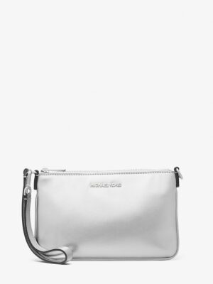 Michael Kors Small Metallic Wristlet IN silver