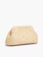 TOMMY HILFIGER Script Monogram Raffia Clutch IN NATURAL RAFFIA