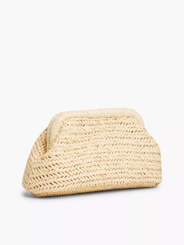 TOMMY HILFIGER Script Monogram Raffia Clutch IN NATURAL RAFFIA