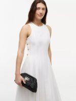 TOMMY HILFIGER Script Monogram Raffia Clutch IN BLACK RAFFIA