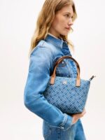 TOMMY HILFIGER Flag Print Denim small Tote Bag