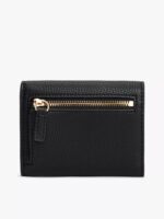 Tommy Hilfiger Monogram Clasp Pebbled Trifold Wallet IN bLACK