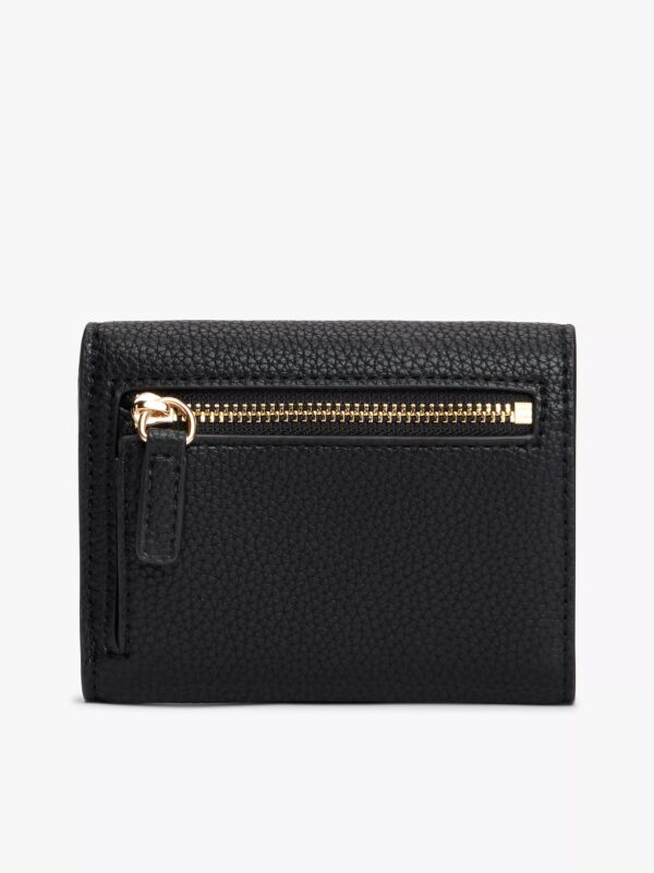 Tommy Hilfiger Monogram Clasp Pebbled Trifold Wallet IN bLACK