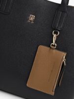 TOMMY HILFIGER Monogram Logo Satchel Bag IN BLACK