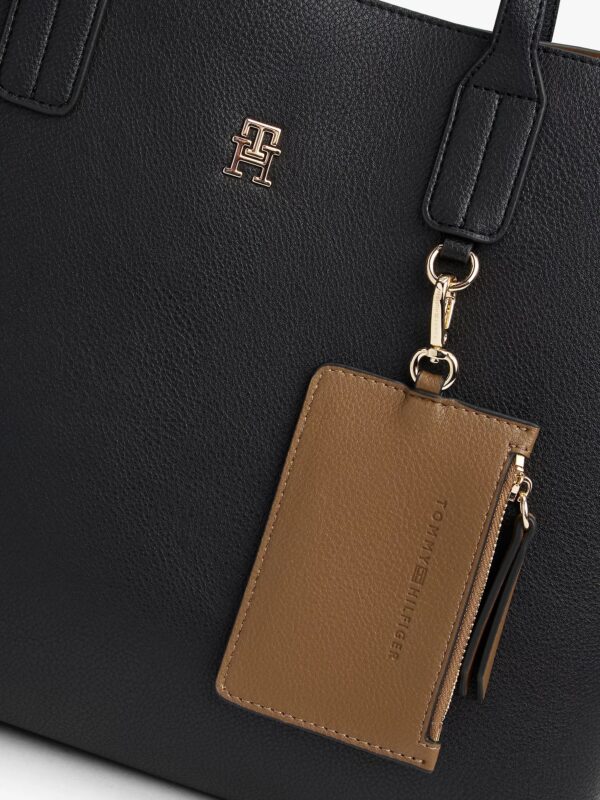 TOMMY HILFIGER Monogram Logo Satchel Bag IN BLACK