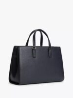 TOMMY HILFIGER Signature Stripe Satchel Bag IN NAVY BLUE