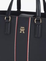 TOMMY HILFIGER Signature Stripe Satchel Bag IN NAVY BLUE