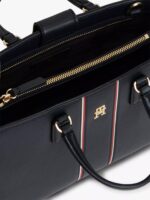 TOMMY HILFIGER Signature Stripe Satchel Bag IN NAVY BLUE