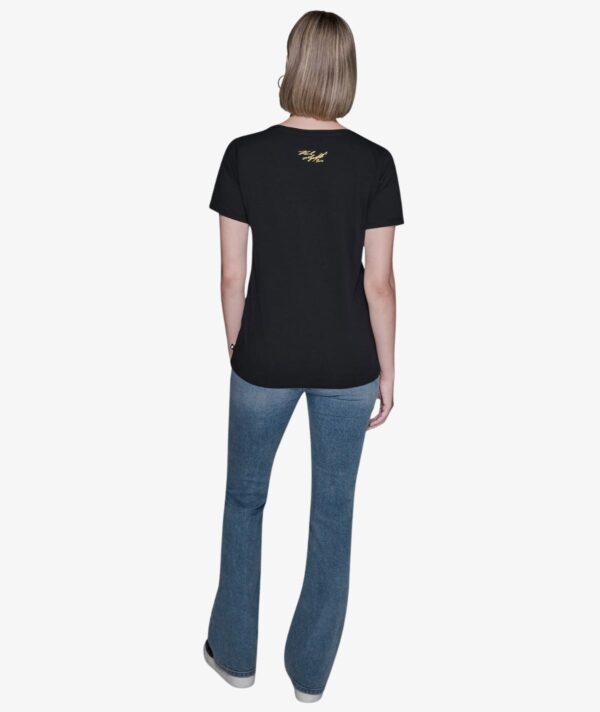 KARL LAGERFELD PARIS CORNER HEARTS TEE WOMEN'S TSHIRT IN BLACK