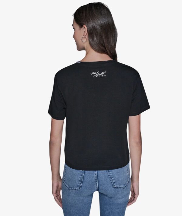 KARL LAGERFELD DUO POCKET CHARACTERS TSHIRT IN BLACK