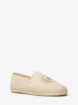 Michael Kors Hastings Slip-On Espadrille in pale canvas and gold