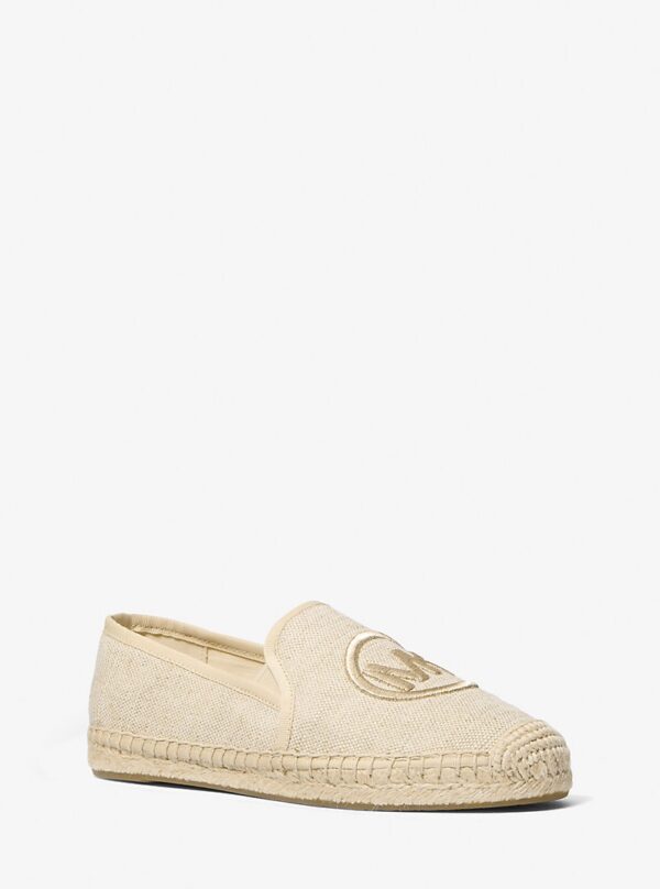 Michael Kors Hastings Slip-On Espadrille in pale canvas and gold