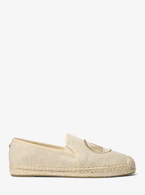 Michael Kors Hastings Slip-On Espadrille in pale canvas and gold