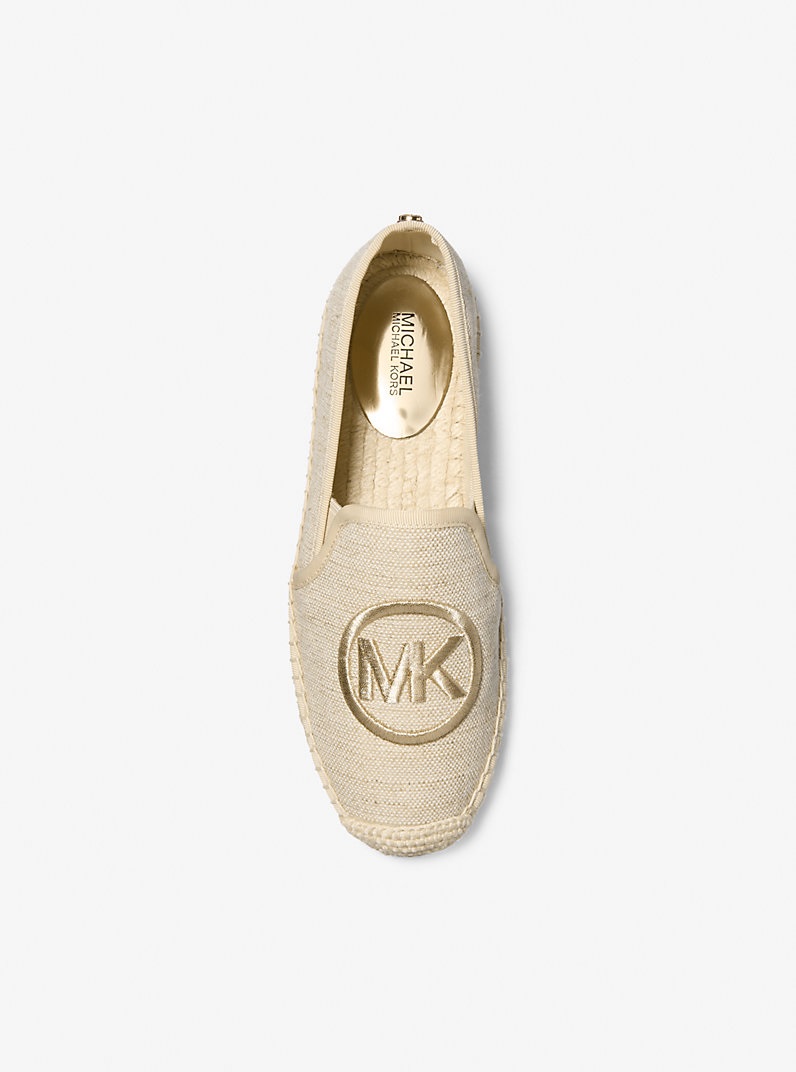 Michael Kors Hastings Slip-On Espadrille in pale canvas and gold