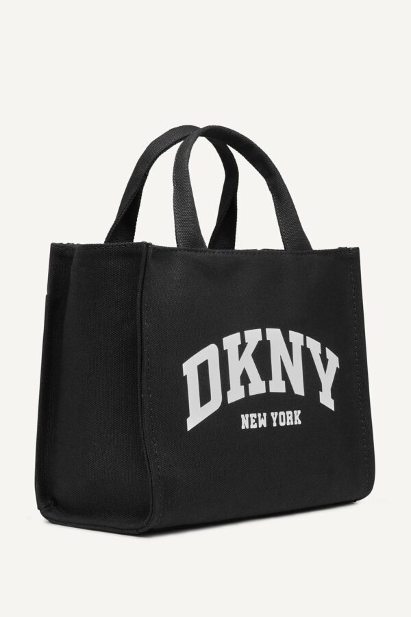 DKNY HADLEE MEDIUM LOGO TOTE in BLACK