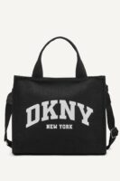 DKNY HADLEE MEDIUM LOGO TOTE in BLACK