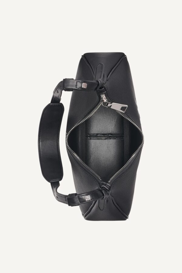 DKNY Nell Logo Embossed Shoulder Bag with Logo Charm in black