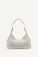 DKNY Nell Logo Embossed Shoulder Bag with Logo Charm in white