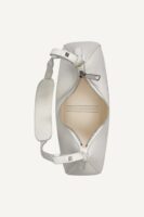 DKNY Nell Logo Embossed Shoulder Bag with Logo Charm in white