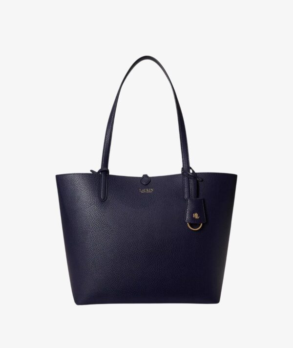 Ralph Lauren Reversible Medium Tote In Navy reversible to striped with Wristlet