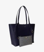 Ralph Lauren Reversible Medium Tote In Navy reversible to striped with Wristlet