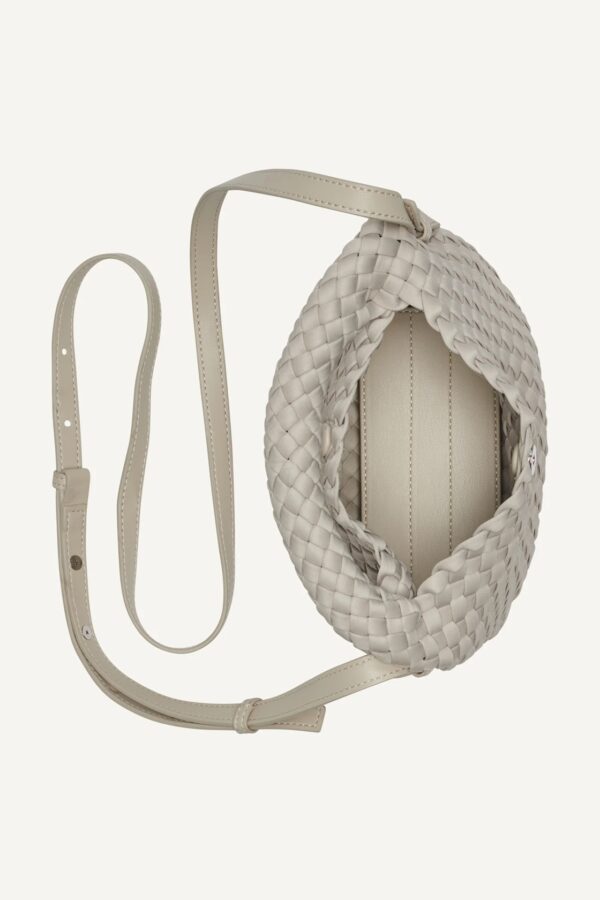 DKNY WOVEN SMALL CROSSBODY BAG IN LIGHT TAUPE
