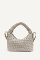 DKNY WOVEN SMALL CROSSBODY BAG IN LIGHT TAUPE