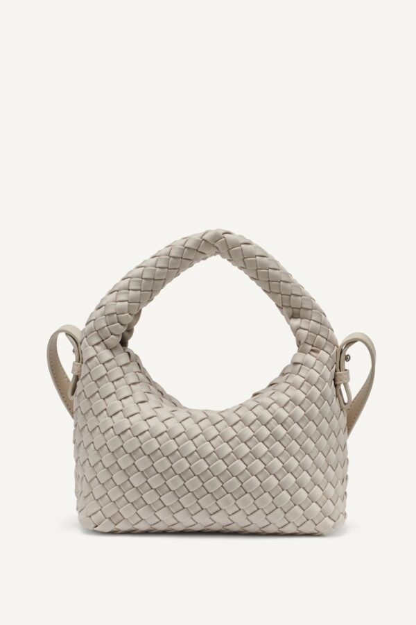 DKNY WOVEN SMALL CROSSBODY BAG IN LIGHT TAUPE