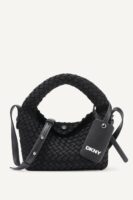 DKNY WOVEN SMALL CROSSBODY BAG IN BLACK