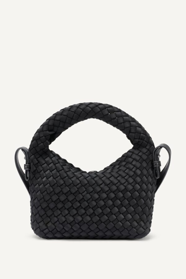 DKNY WOVEN SMALL CROSSBODY BAG IN BLACK