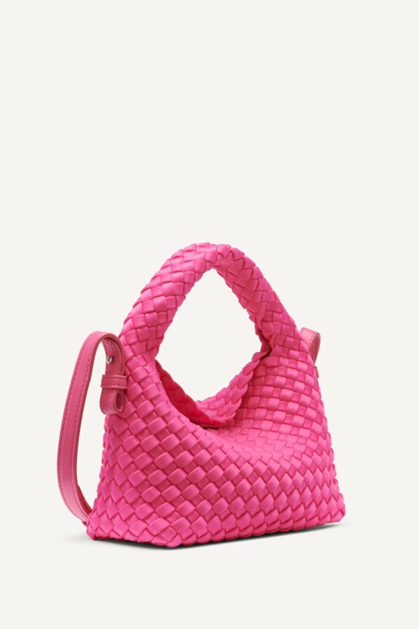 DKNY WOVEN SMALL CROSSBODY BAG IN HOT PINK
