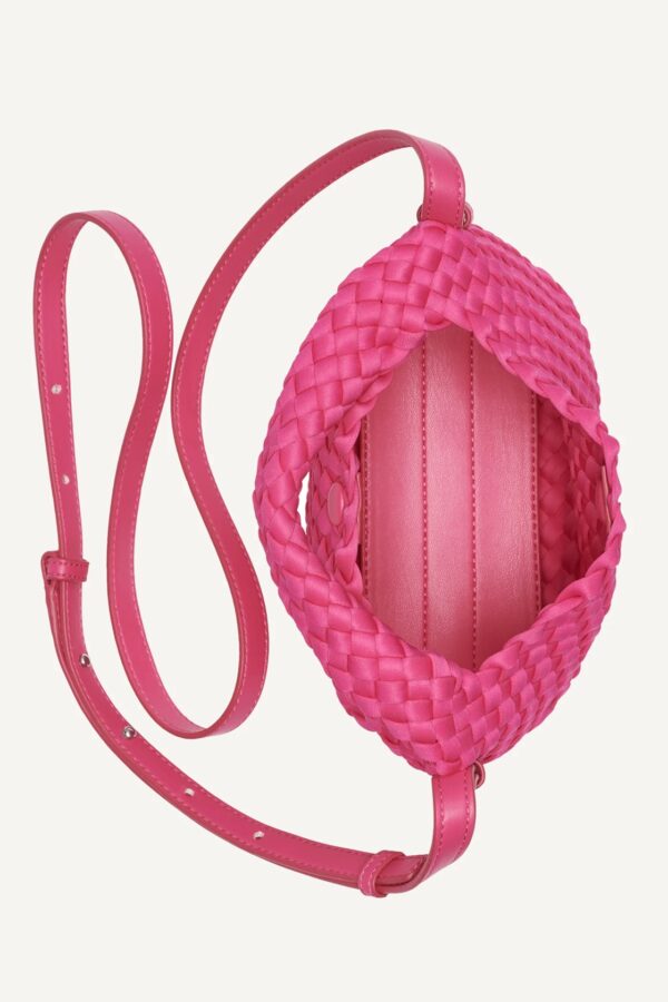 DKNY WOVEN SMALL CROSSBODY BAG IN HOT PINK