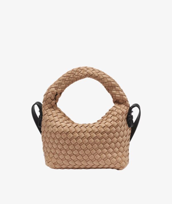 DKNY WOVEN SMALL CROSSBODY BAG IN RAFFIA