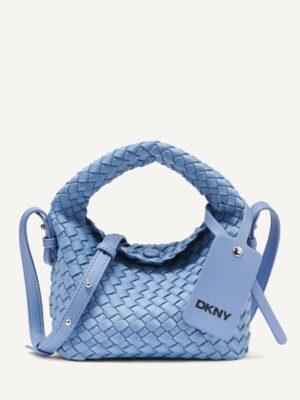 DKNY WOVEN SMALL CROSSBODY BAG IN BLUE