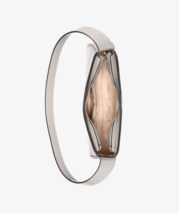 GUESS ARNELA TOP ZIP SMALL SHOULDER BAG IN LIGHT TAUPE