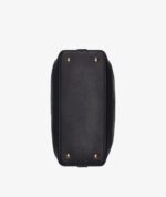 KARL LAGERFELD LEATHER SMALL SATCHEL & CROSSBODY BAG WITH CHARMS IN BLACK