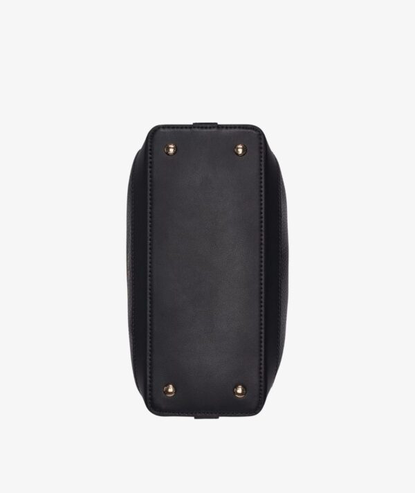 KARL LAGERFELD LEATHER SMALL SATCHEL & CROSSBODY BAG WITH CHARMS IN BLACK