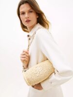 TOMMY HILFIGER Raffia Chain Strap Bag