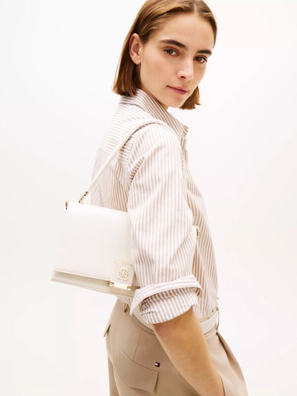 TOMMY HILFIGER Flap-Closure Crossbody Bag IN SOFT CREAM