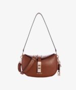 GUESS Brooke Small Tab Closure Shoulder Bag IN COGNAC